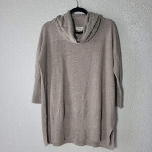 If It Were Me Women's Tan Sweater Tunic Cowl Neck Cotton Wool Blend Size Medium